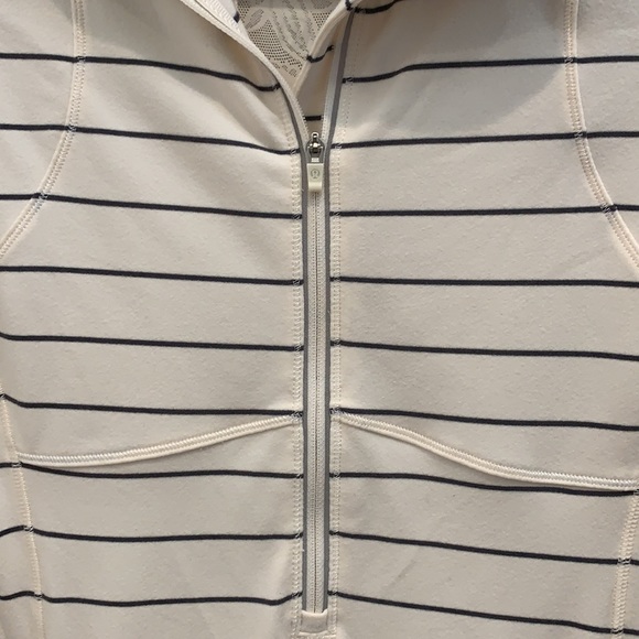 Striped Collared Lace 1/2 Zip Longsleeve - Picture 2 of 10